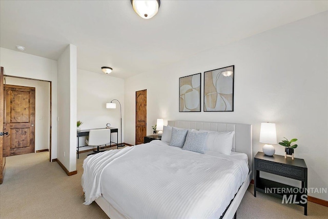 bedroom with carpet floors