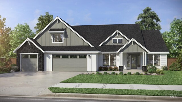 8530 W Graye St, Meridian, ID 83646 - craftsman-style house featuring board and batten siding, a front lawn, driveway, and a garage
