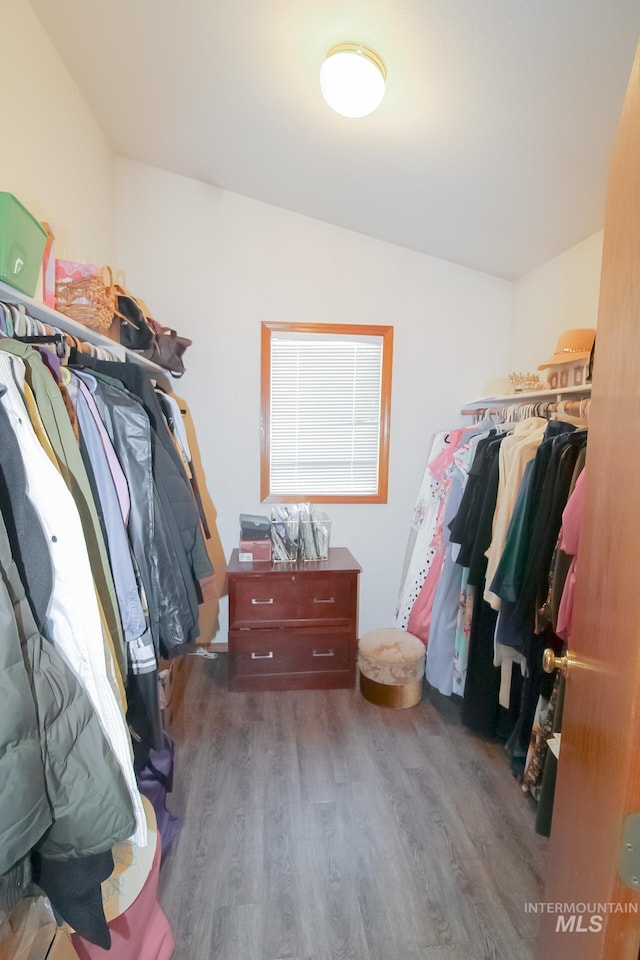 275 E Aruba, Meridian, ID 83642 - spacious closet featuring wood finished floors and vaulted ceiling