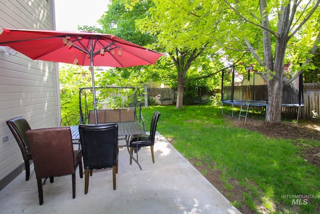 275 E Aruba, Meridian, ID 83642 - view of patio with a trampoline and outdoor dining area