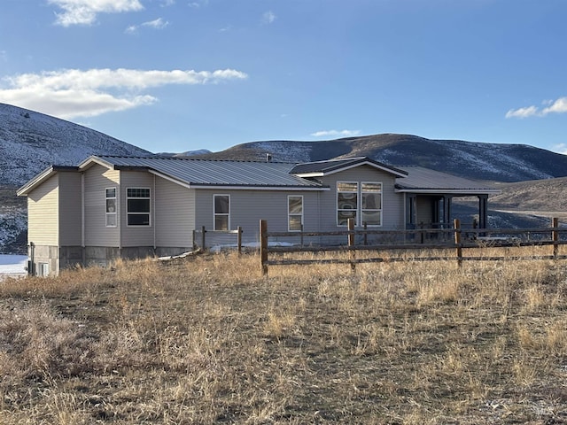 exterior space with a mountain view