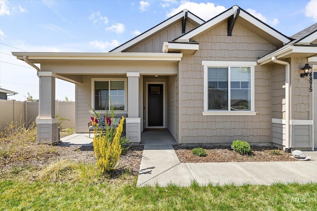 4875 N Glenrock Ave, Meridian, ID 83646 - bungalow-style house with fence, board and batten siding, and a porch