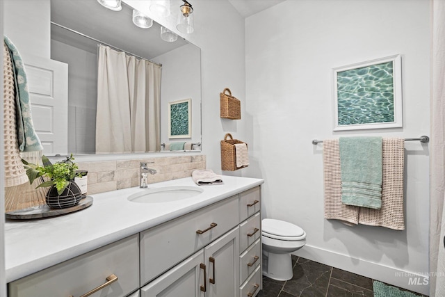 4875 N Glenrock Ave, Meridian, ID 83646 - bathroom with toilet, curtained shower, and vanity