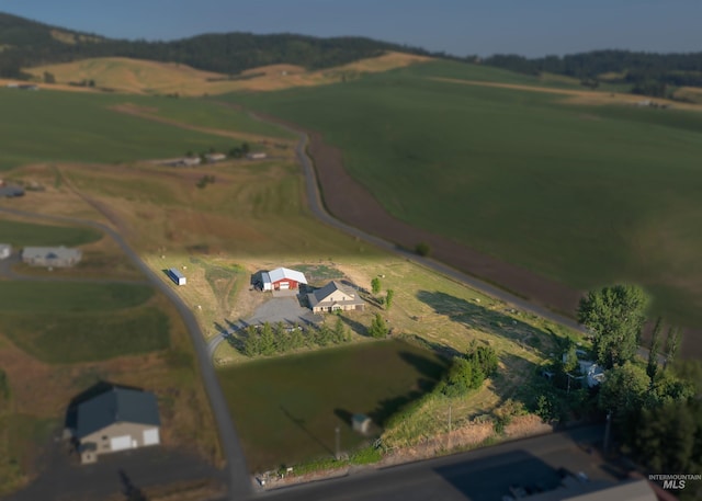 aerial view with a rural view