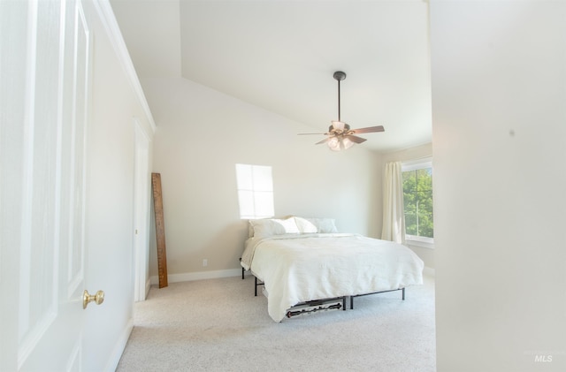 6174 N Queensbury Pl, Boise, ID 83713 - carpeted bedroom featuring vaulted ceiling, baseboards, and ceiling fan