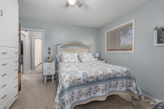 300 N 10th St, Payette, ID 83661 - bedroom with carpet, ornamental molding, and ceiling fan