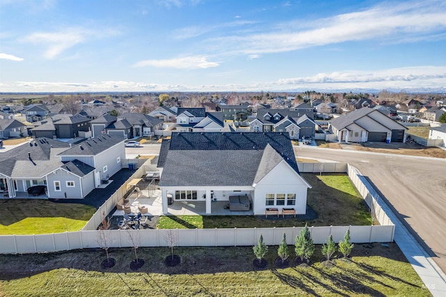 drone / aerial view with a residential view
