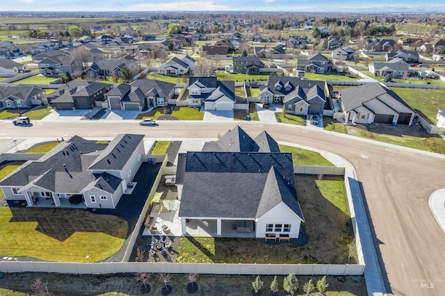 aerial view featuring a residential view