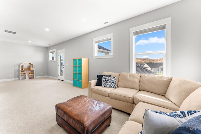 view of carpeted living room