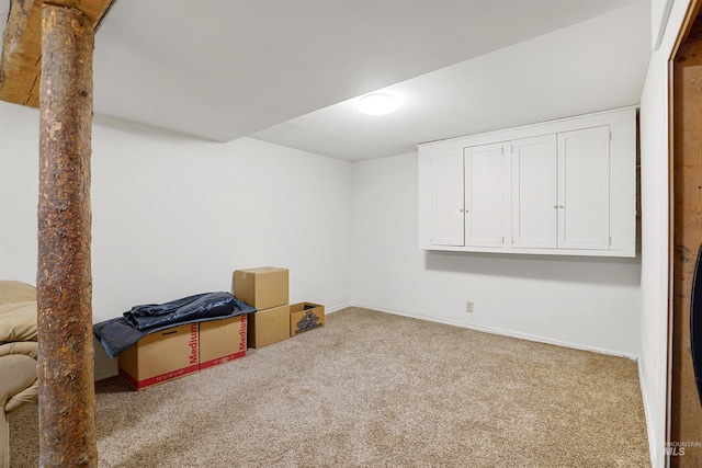 finished below grade area with carpet and baseboards
