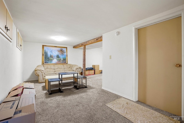 sitting room featuring carpet
