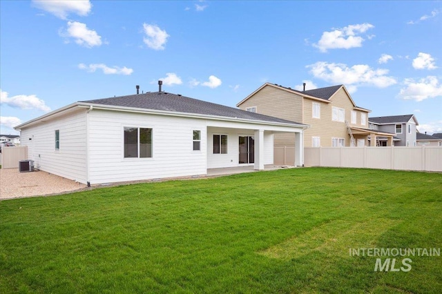 5351 W Mcnair St, Meridian, ID 83646 - rear view of house featuring cooling unit and a patio