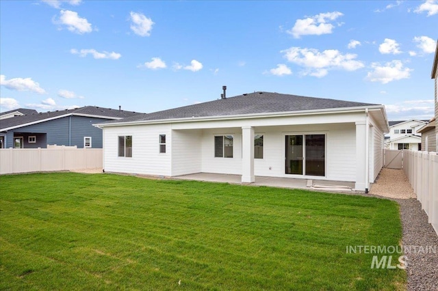 5351 W Mcnair St, Meridian, ID 83646 - rear view of house featuring a patio and roof with shingles