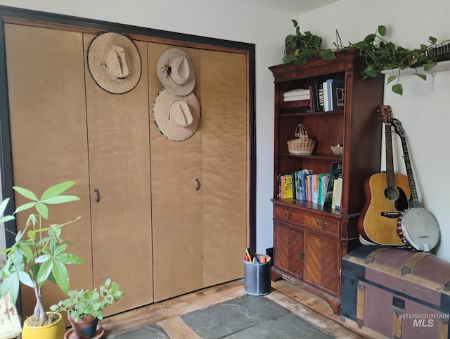 interior space with concrete floors