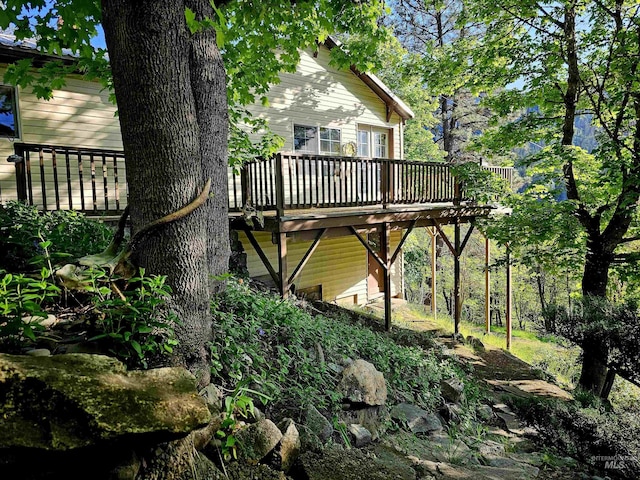 exterior space featuring a deck