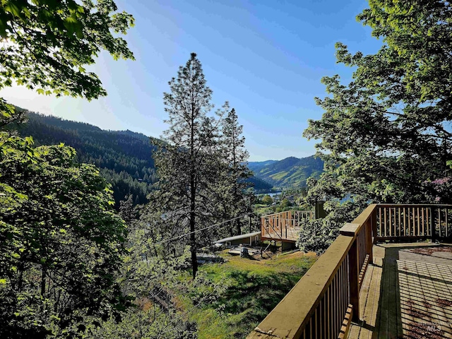 view of mountain feature featuring a view of trees