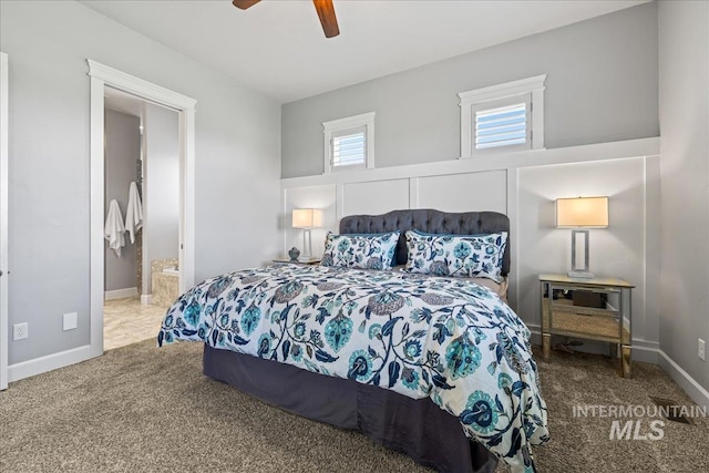 9968 Moon Shadow Ct, Middleton, ID 83644 - carpeted bedroom with a ceiling fan and ensuite bath