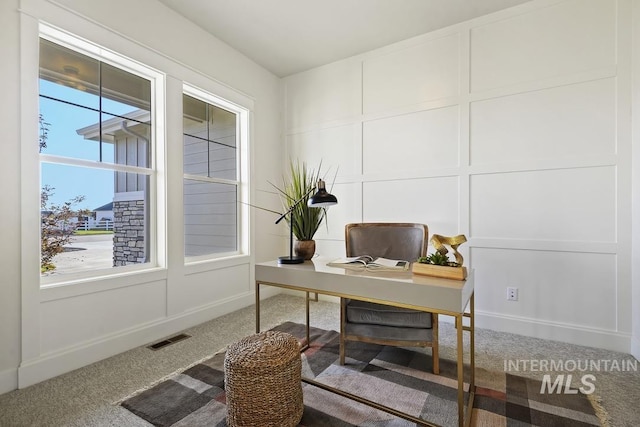 9382 Basin Kid, Middleton, ID 83644 - carpeted office featuring a decorative wall, visible vents, and baseboards