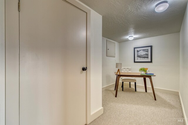3131 Fuller Rd, Emmett, ID 83617 - office area with light colored carpet, baseboards, and a textured ceiling