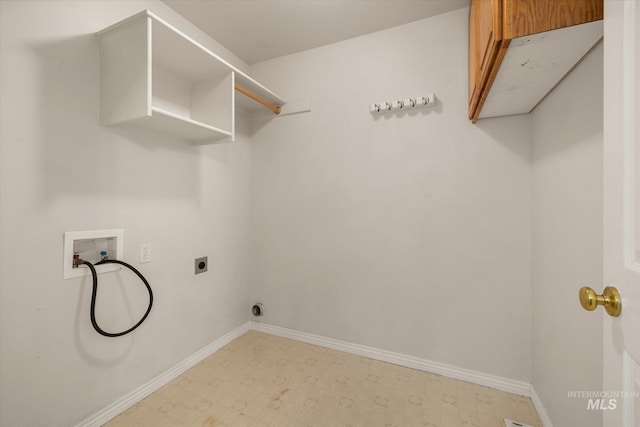 3011 S Montego Way, Nampa, ID 83686 - laundry area with light flooring, washer hookup, cabinet space, electric dryer hookup, and baseboards