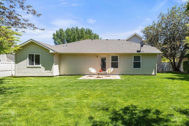 3011 S Montego Way, Nampa, ID 83686 - rear view of property with a patio and a shingled roof
