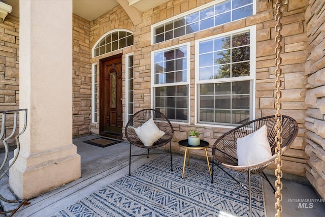 3011 S Montego Way, Nampa, ID 83686 - property entrance with stone siding and a porch