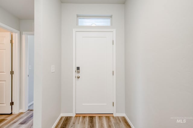 1457 W Bass River Dr, Meridian, ID 83642 - doorway to outside with light wood-type flooring and baseboards