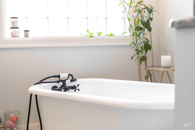 full bathroom with a freestanding tub