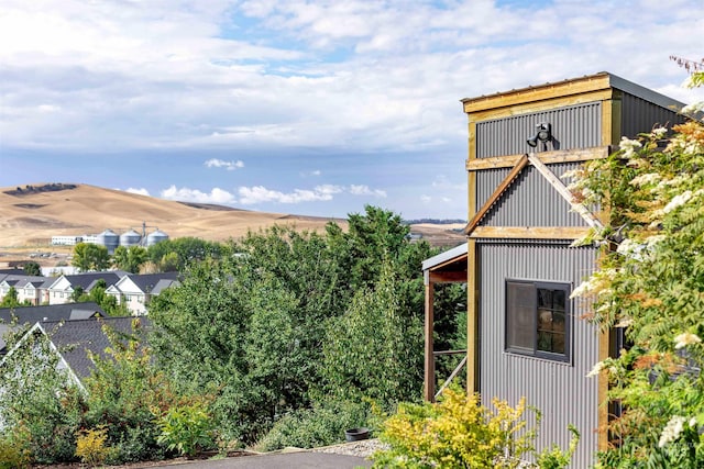 exterior space featuring a mountain view