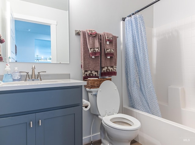 3539 W Zarea Dr, Meridian, ID 83642 - full bathroom featuring vanity, toilet, and shower / tub combo