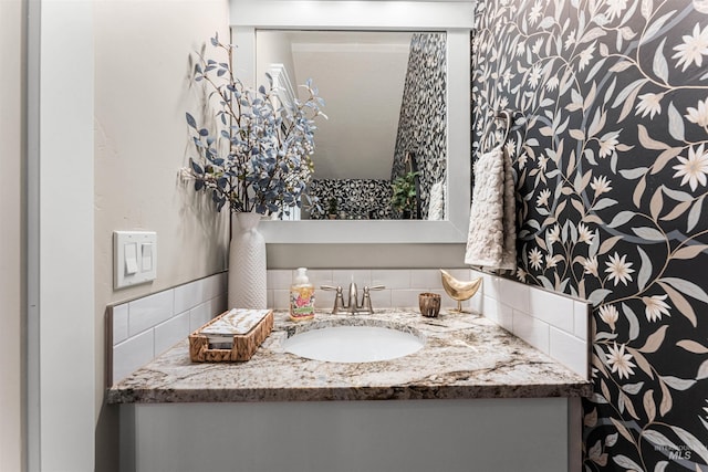733 W Cowman St, Eagle, ID 83616 - bathroom with tasteful backsplash and vanity
