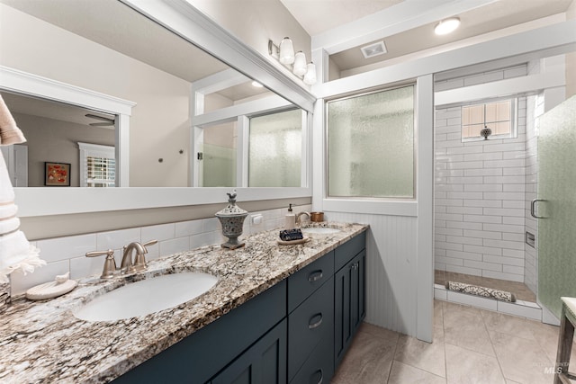 733 W Cowman St, Eagle, ID 83616 - bathroom with double vanity and a shower stall