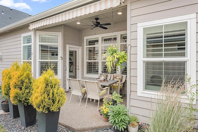 733 W Cowman St, Eagle, ID 83616 - view of patio / terrace with a ceiling fan and outdoor dining area