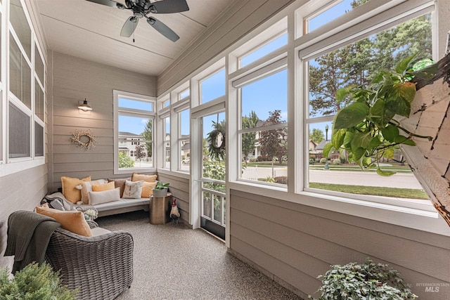 733 W Cowman St, Eagle, ID 83616 - sunroom / solarium with ceiling fan and speckle patterned floor