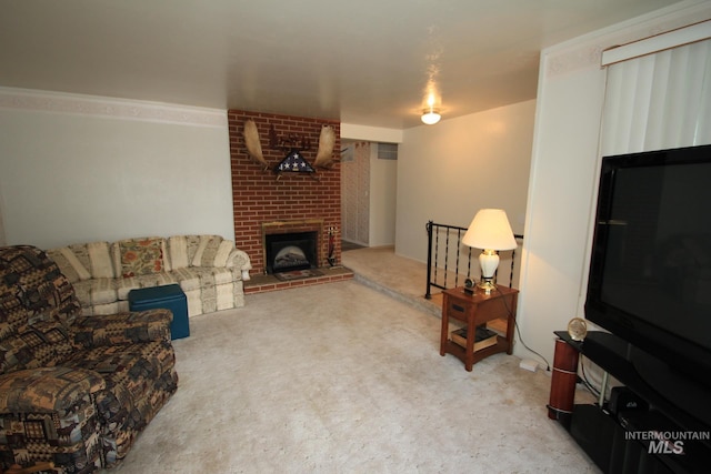 7644 W Cambridge Dr, Boise, ID 83704 - living area with a fireplace and carpet