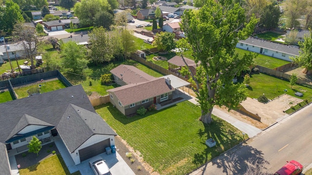 bird's eye view with a residential view