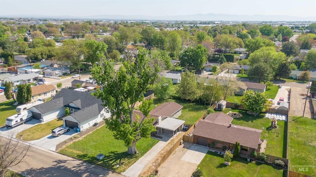aerial view with a residential view