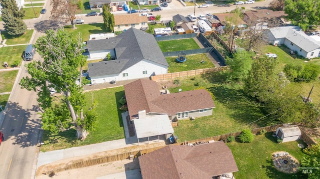 drone / aerial view featuring a residential view