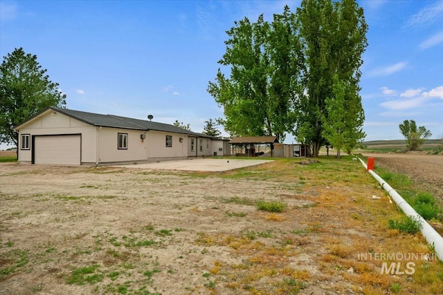 exterior space featuring a garage