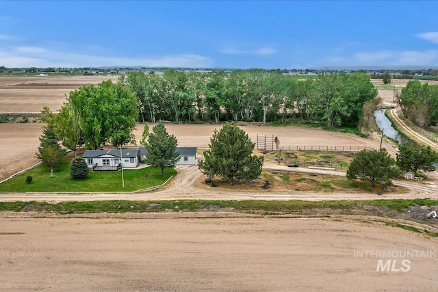 drone / aerial view featuring a rural view