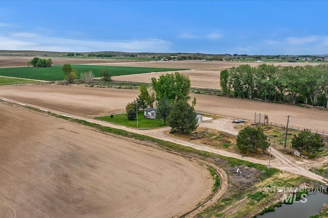 aerial view featuring a rural view