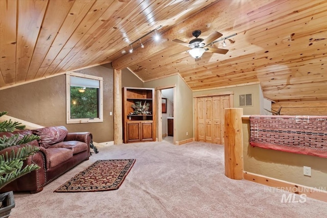 1533 Pine Lakes Ranch Dr, Cascade, ID 83611 - bedroom featuring wood ceiling, vaulted ceiling, and carpet floors