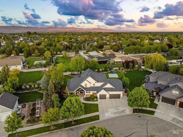 1912 N Bottle Creek Pl, Eagle, ID 83616 - aerial view at dusk of a residential view