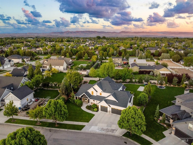 1912 N Bottle Creek Pl, Eagle, ID 83616 - aerial view of residential area featuring a mountain backdrop