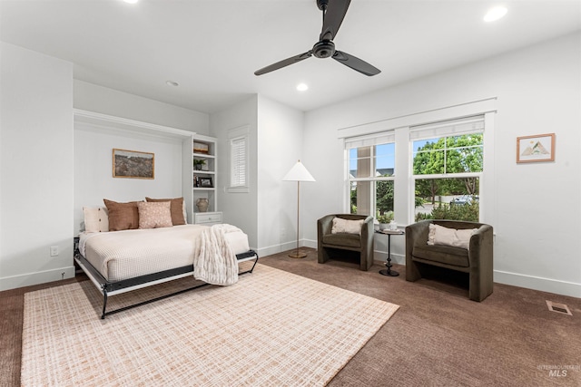 1912 N Bottle Creek Pl, Eagle, ID 83616 - carpeted bedroom with baseboards, recessed lighting, and a ceiling fan