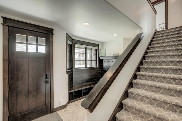 1520 Roosevelt Ave, Mccall, ID 83638 - entryway with stairway, recessed lighting, and baseboards