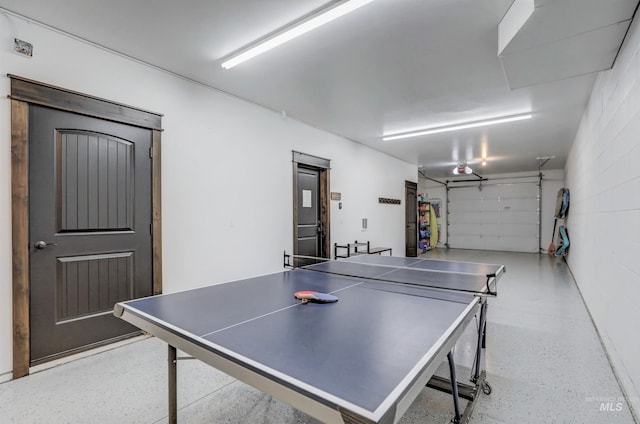 1520 Roosevelt Ave, Mccall, ID 83638 - playroom with speckle patterned floor and a garage