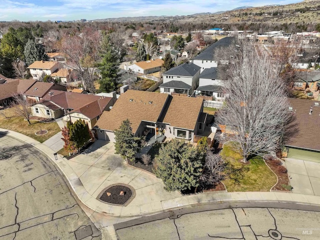 bird's eye view with a residential view