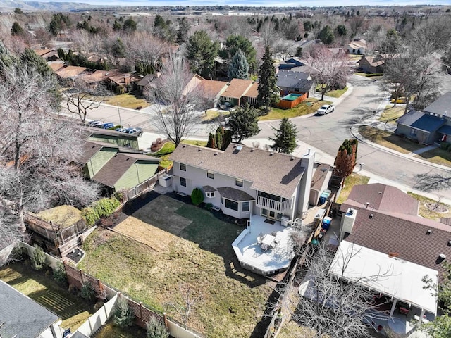 aerial view with a residential view