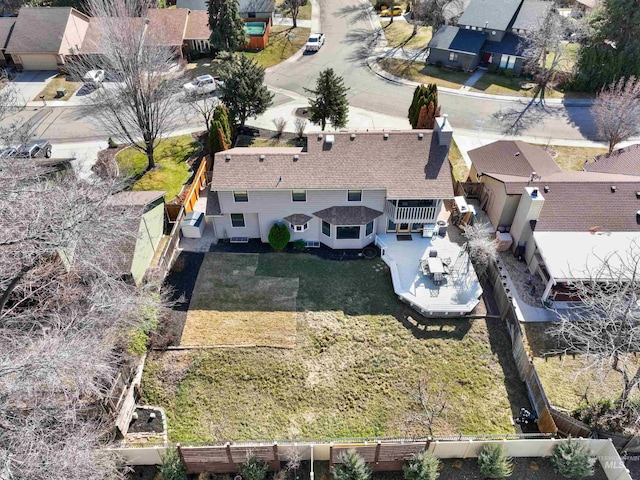 drone / aerial view with a residential view